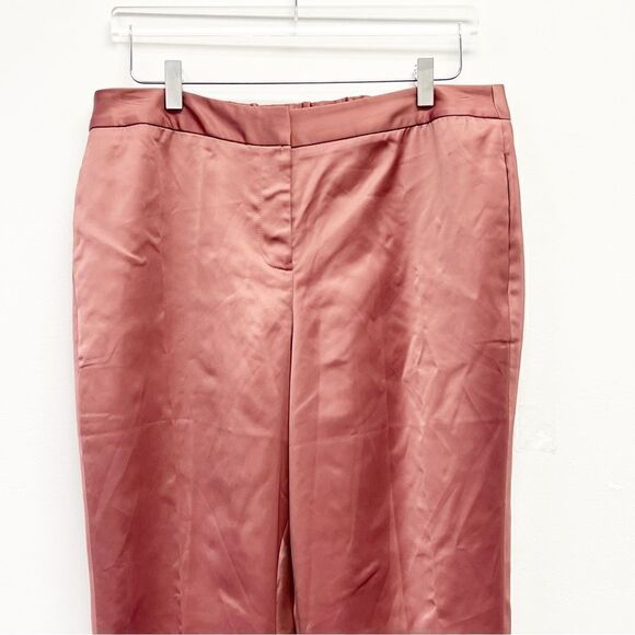 Tahari Arthur S. Levine Satin Straight-Leg Pants, Size 14P Beyond Rose NWOT - Picture 4 of 13